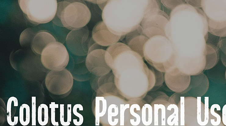 Colotus Personal Use Font