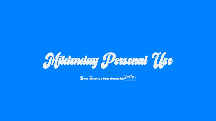 Mildenday Personal Use Font
