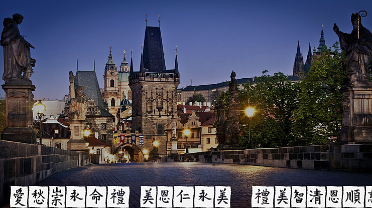 VT Mei Ornaments on Black Font