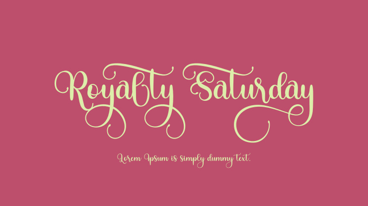Royalty Saturday Font