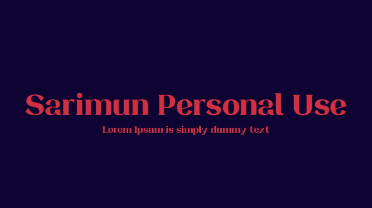 Sarimun Personal Use Font