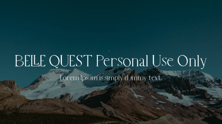 BELLE QUEST Personal Use Only Font