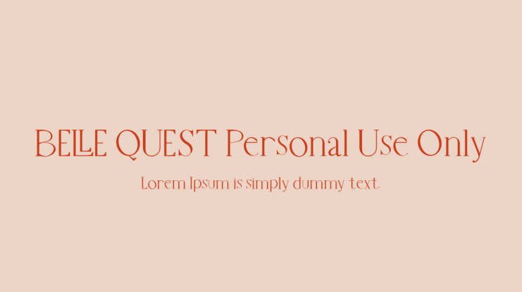 BELLE QUEST Personal Use Only Font