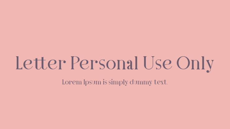 Letter Personal Use Only Font