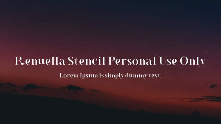 Renuella Stencil Personal Use Only Font