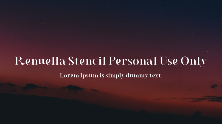 Renuella Stencil Personal Use Only Font