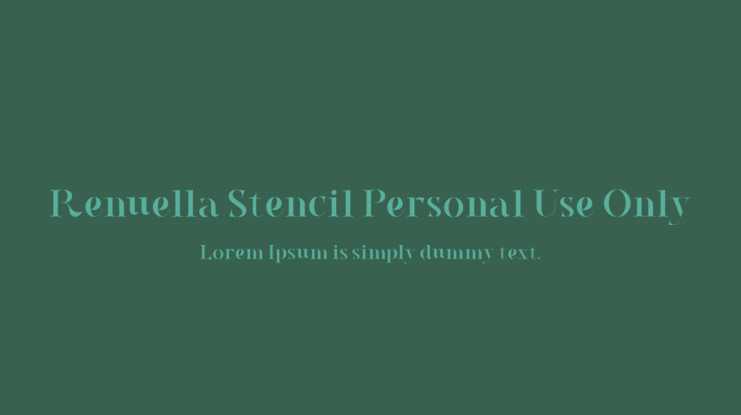 Renuella Stencil Personal Use Only Font