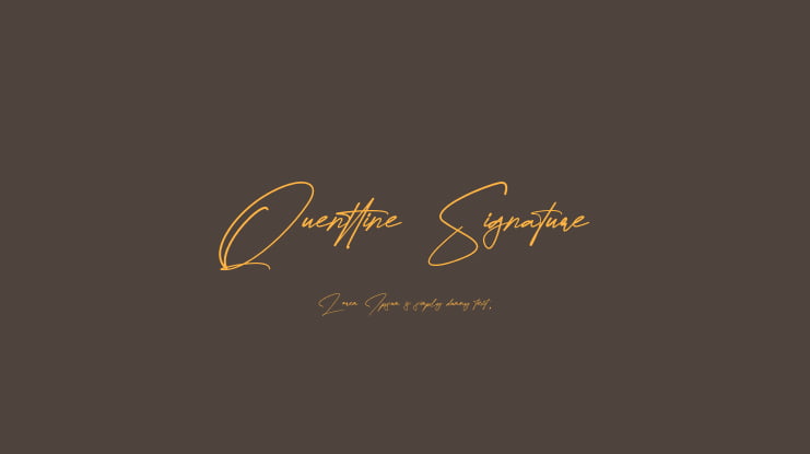 Quenttine Signature Font