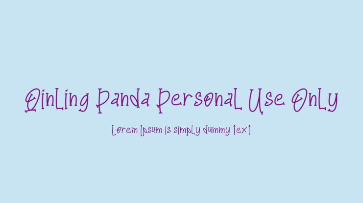 Qinling Panda Personal Use Only Font