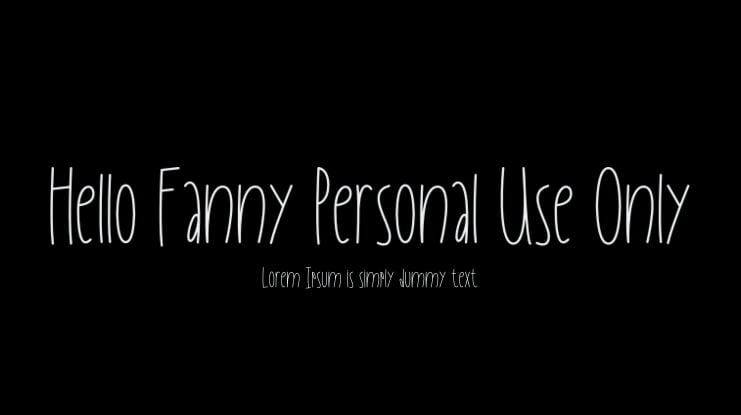 Hello Fanny Personal Use Only Font