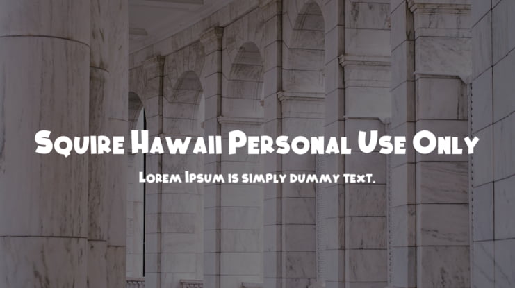 Squire Hawaii Personal Use Only Font