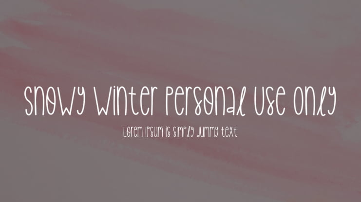 Snowy Winter Personal Use Only Font