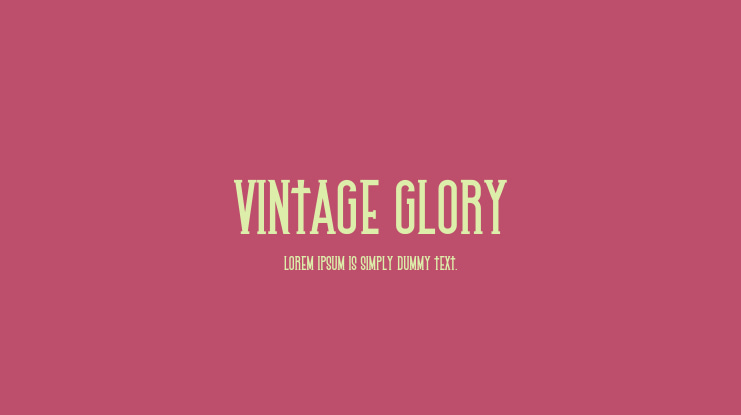 Vintage Glory Font