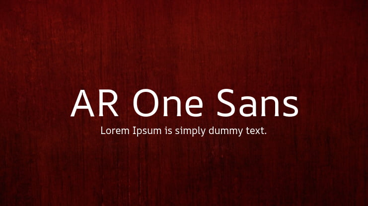 AR One Sans Font