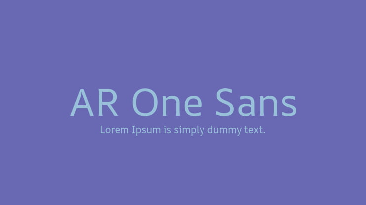 AR One Sans Font
