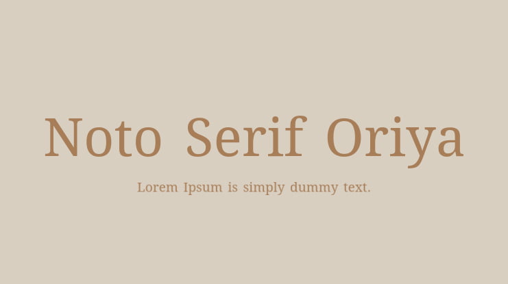 Noto Serif Oriya Font