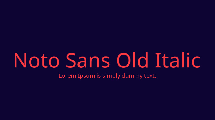 Noto Sans Old Italic Font