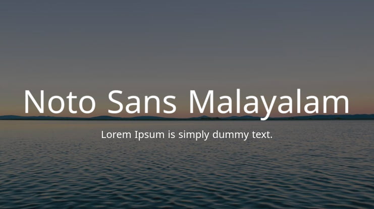 Noto Sans Malayalam Font