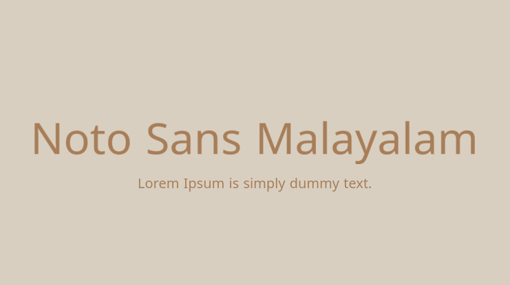Noto Sans Malayalam Font