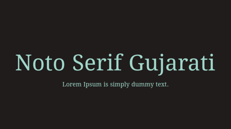 Noto Serif Gujarati Font