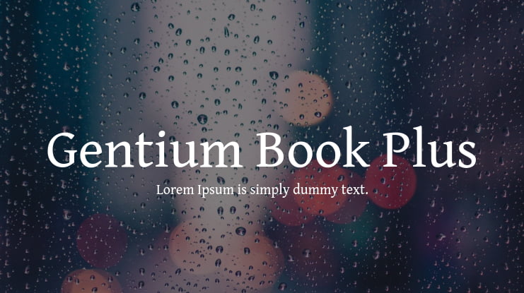 Gentium Book Plus Font Family