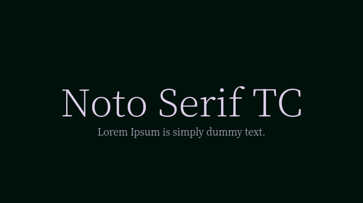 Noto Serif TC Font