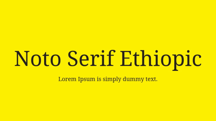 Noto Serif Ethiopic Font