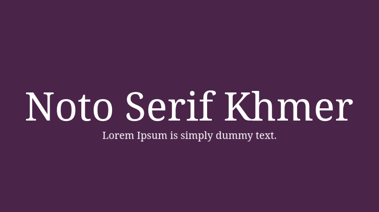 Noto Serif Khmer Font