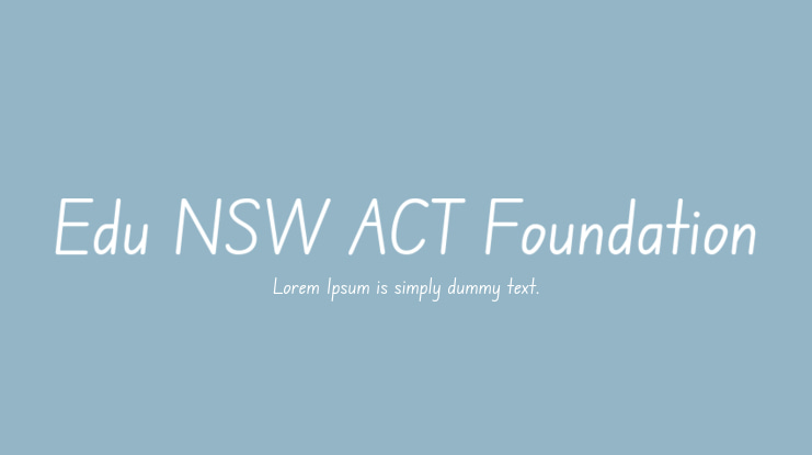 Edu NSW ACT Foundation Font