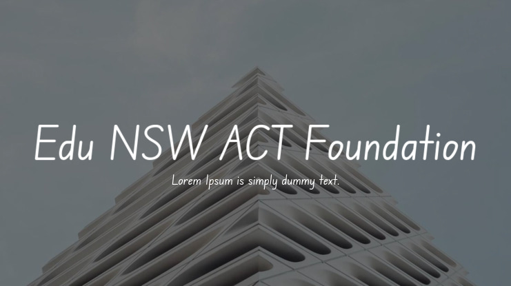 Edu NSW ACT Foundation Font