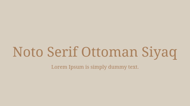 Noto Serif Ottoman Siyaq Font
