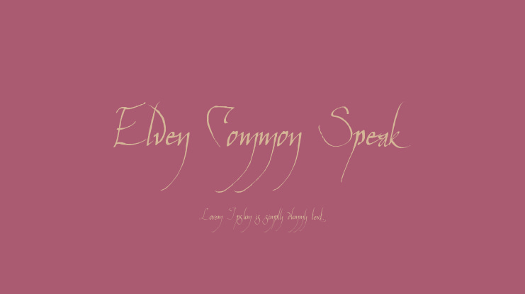 Elven Common Speak Font