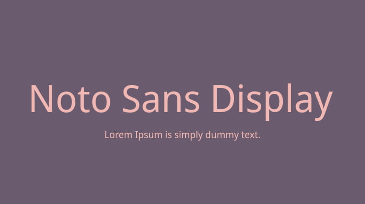 Noto Sans Display Font Family