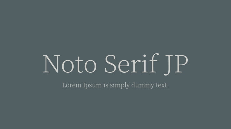 Noto Serif JP Font