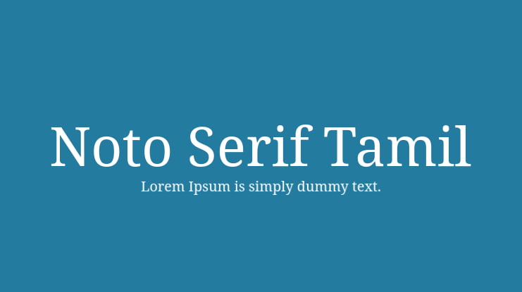 Noto Serif Tamil Font Family