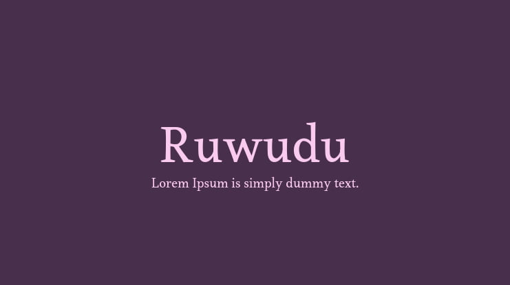 Ruwudu Font Family