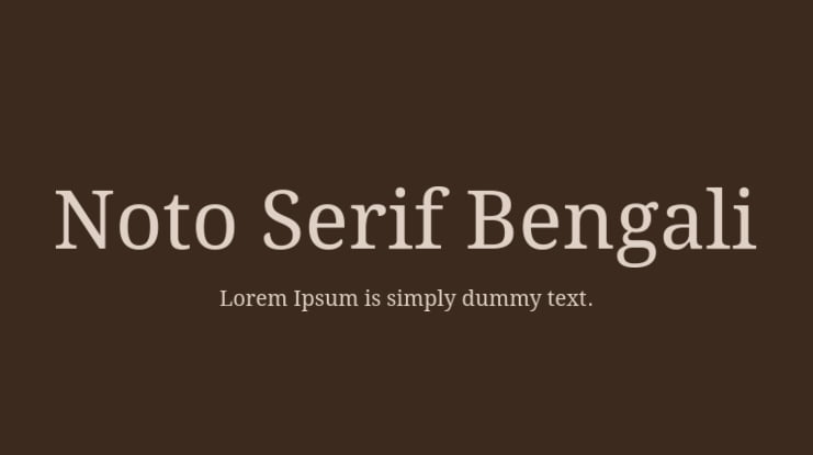Noto Serif Bengali Font