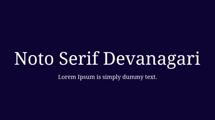 Noto Serif Devanagari Font