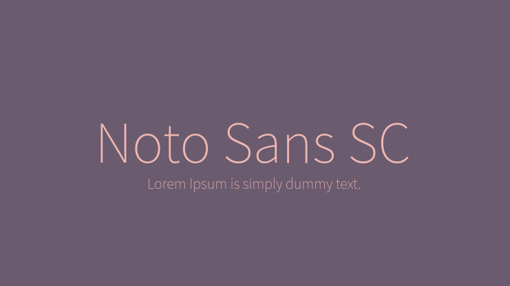Noto Sans SC Font
