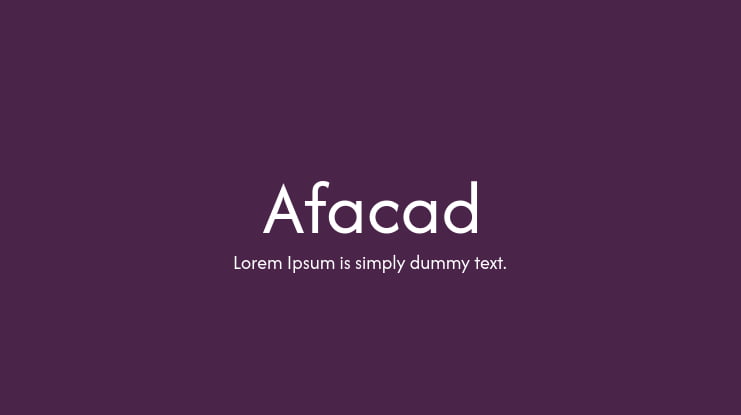 Afacad Font Family