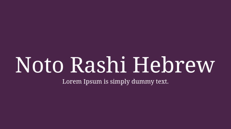 Noto Rashi Hebrew Font