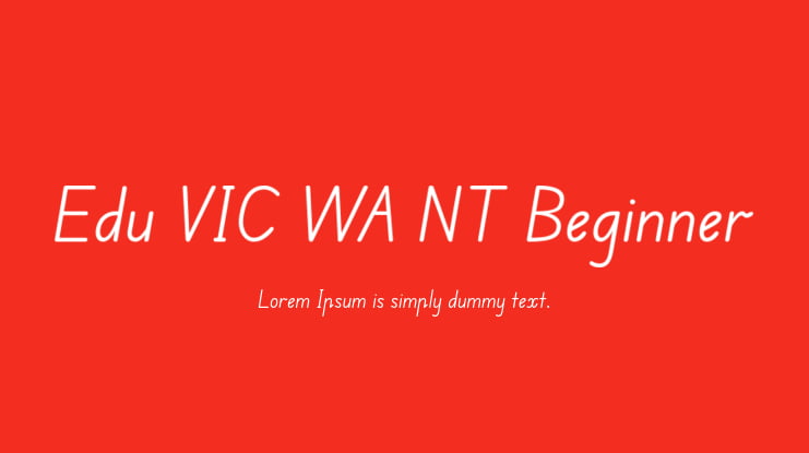 Edu VIC WA NT Beginner Font