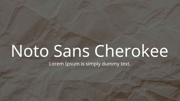 Noto Sans Cherokee Font