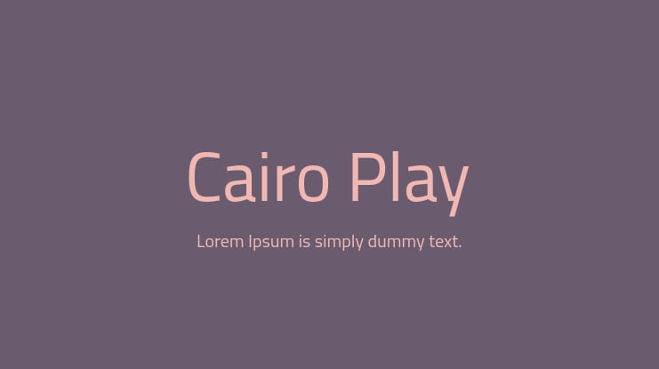 Cairo Play Font