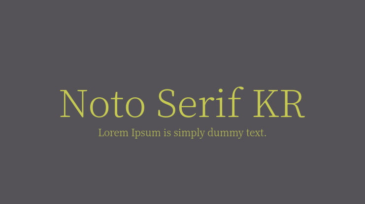 Noto Serif KR Font