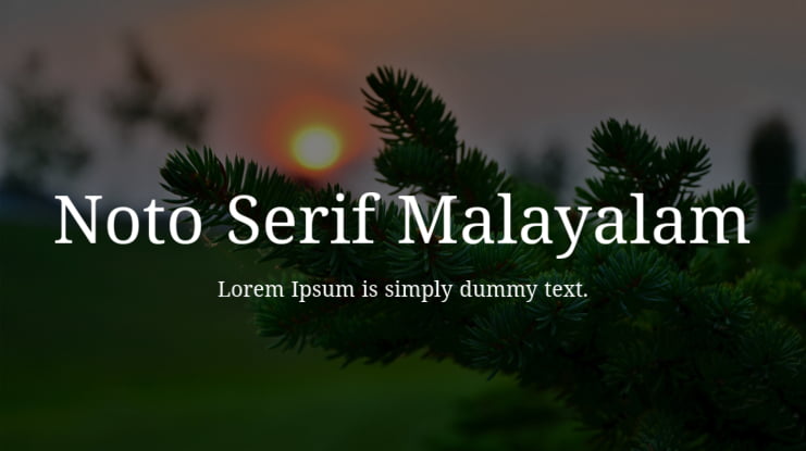 Noto Serif Malayalam Font