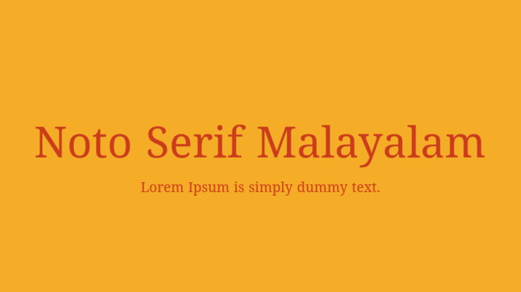Noto Serif Malayalam Font