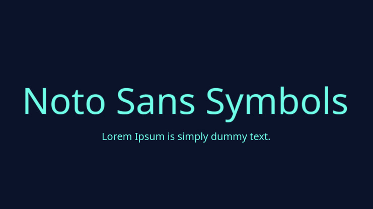 Noto Sans Symbols Font