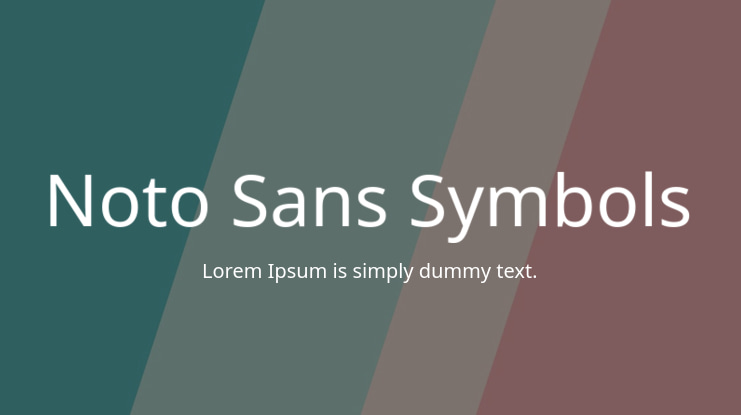 Noto Sans Symbols Font