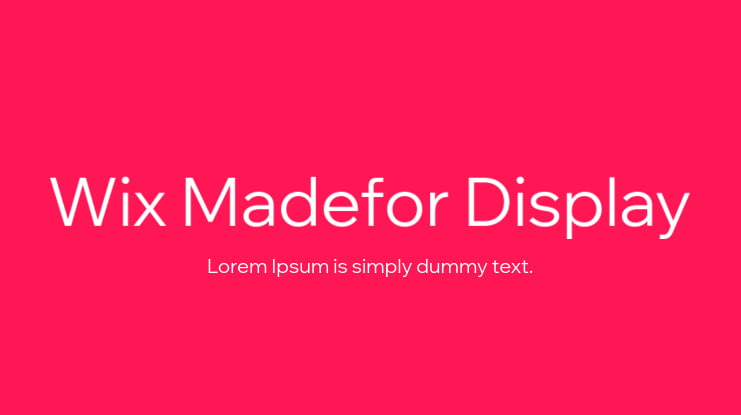Wix Madefor Display Font